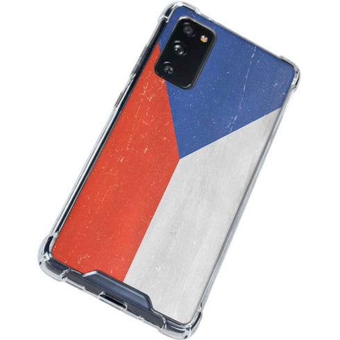 Czech Republic Flag Distressed Galaxy S20 FE Clear Case